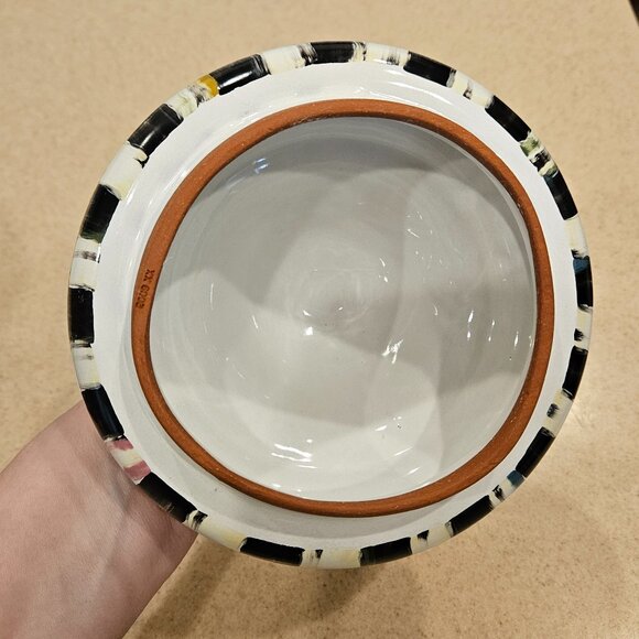 RARE MACKENZIE CHILDS ARGYLE PLAID AURORA CERAMIC COLUMN STORAGE CANISTER JAR - Picture 8 of 16